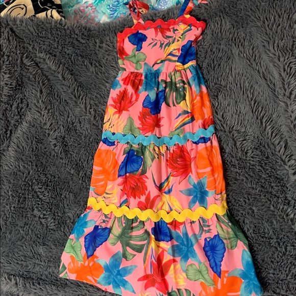 Colorful Floral Maxi Dress - Picture 1 of 2